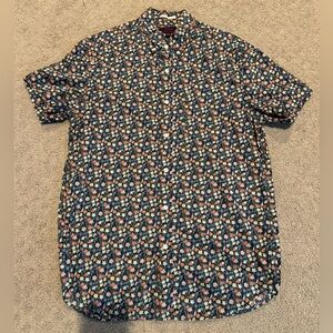 J. Crew Liberty Fabric Floral Short Sleeve Button Down Mens Medium Classic Fit